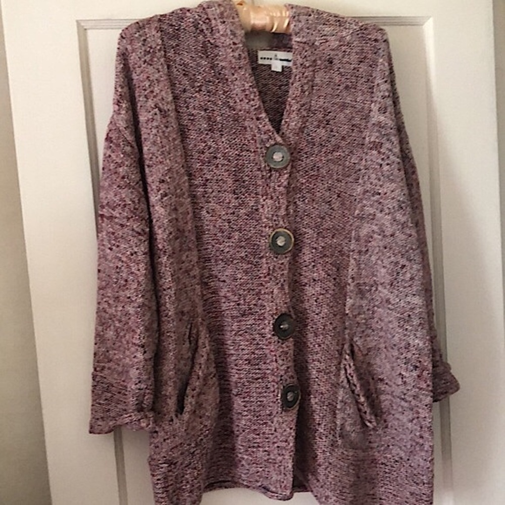 Neon Buddha V-neck Cardigan with hood
